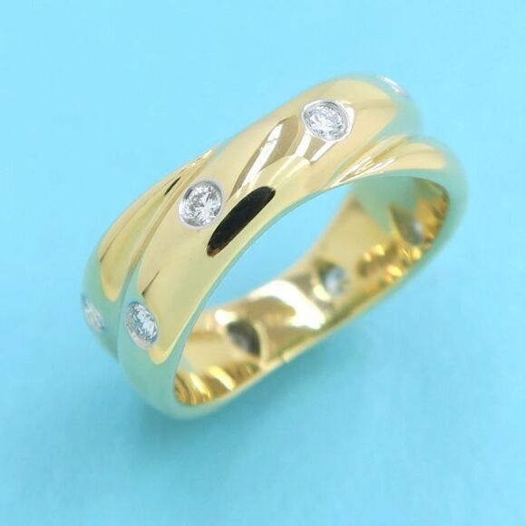 Tiffany & Co Diamond Dots Twist Ring #8.5 - Picture 6 of 8